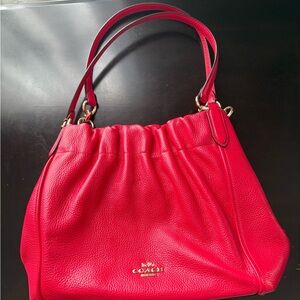 Coach Maya Vibrant Red Leather Shoulder Bag